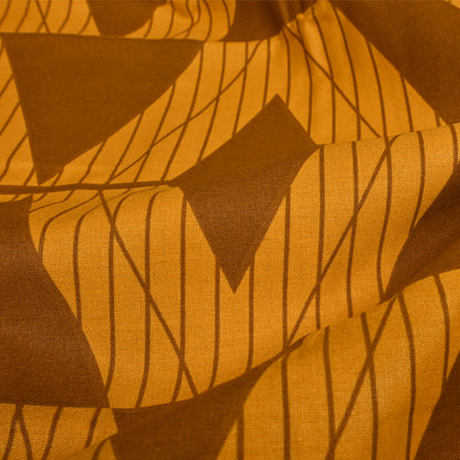 Desert Weave Pure Cotton Mustard Geometric King Bedsheet – 180 TC