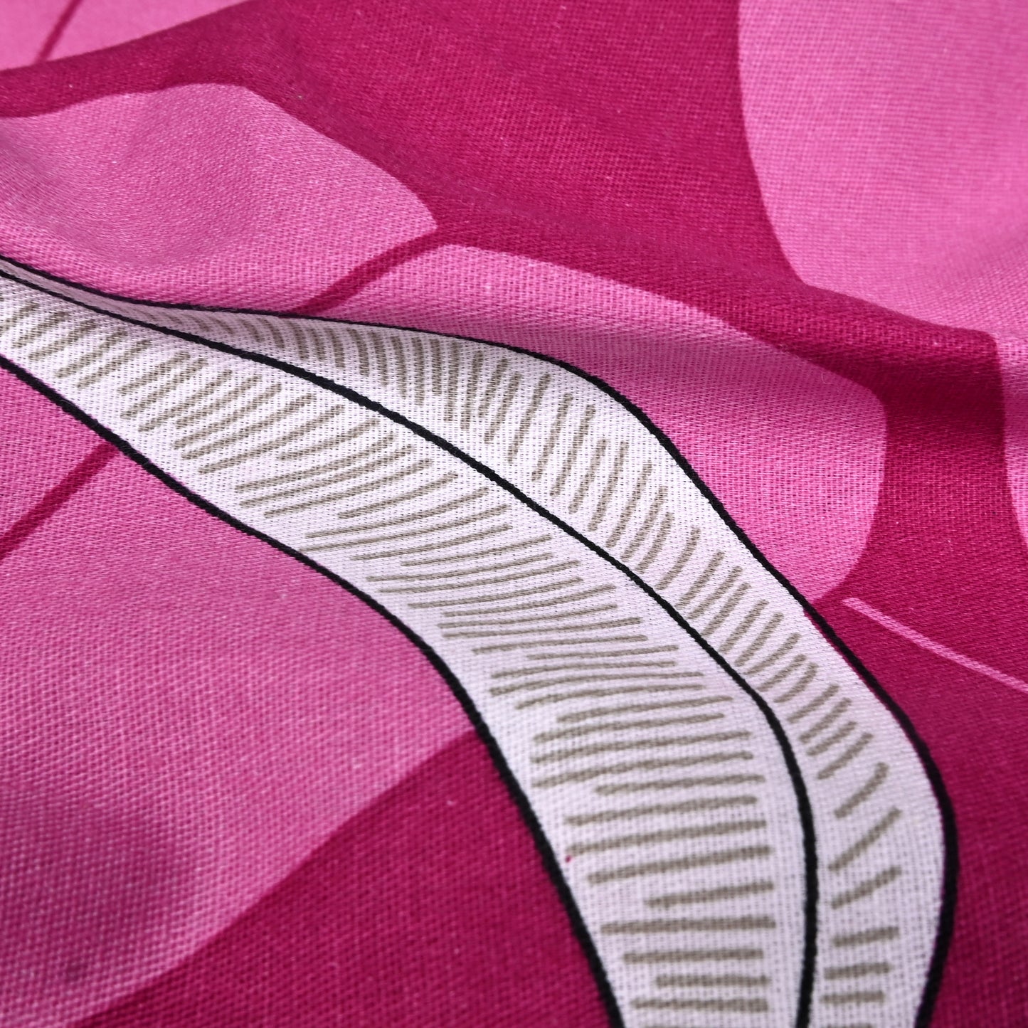 Roselle Canopy Pure Cotton Pink Botanical Leaf Printed King Bedsheet – 180 TC