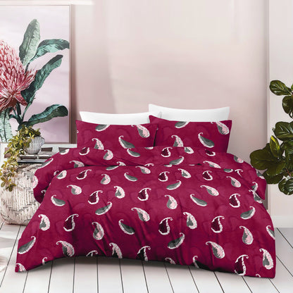 Paisley Essence Pure Cotton Pink King Bedsheet – 180 TC