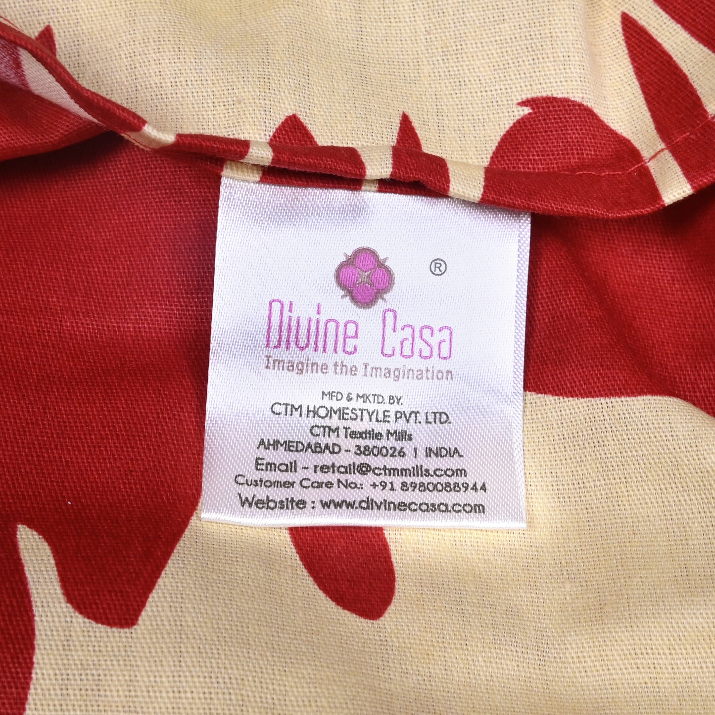 Bloom Canvas Pure Cotton Red Abstract Floral King Bedsheet – 180 TC
