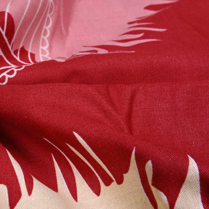 Bloom Canvas Pure Cotton Red Abstract Floral King Bedsheet – 180 TC