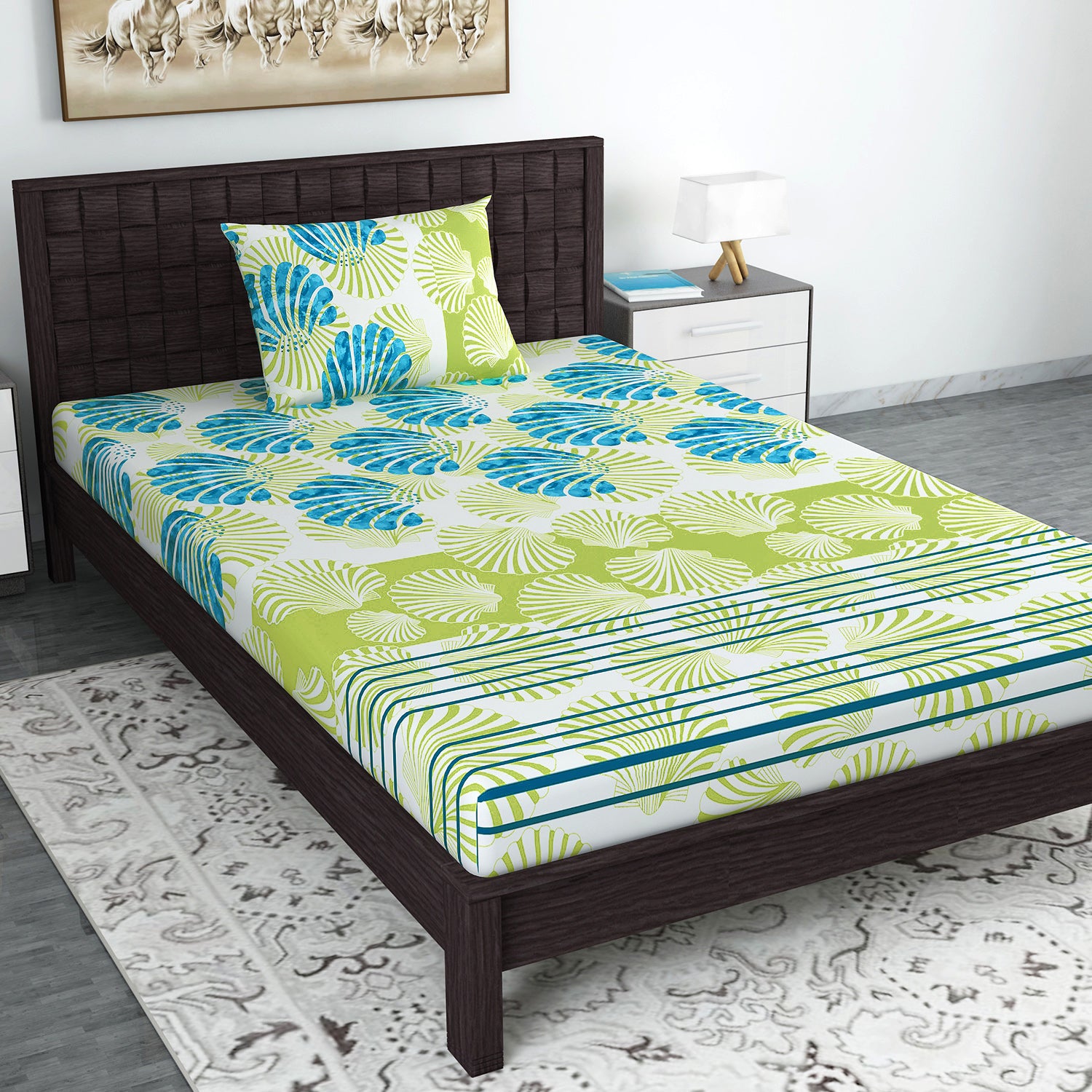 Neutral Floral Single Bedsheet