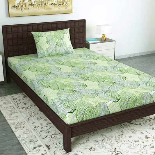 Garden Green Dry Leaves Single Bed Bedsheet