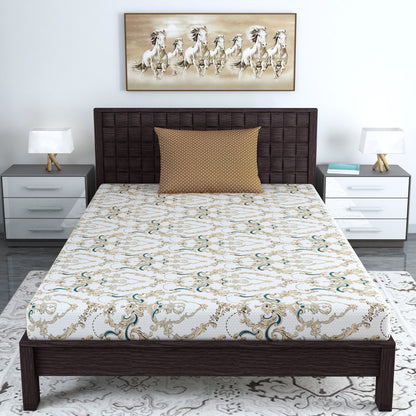 Kalamkari Retro Floral Print Single Bedsheet