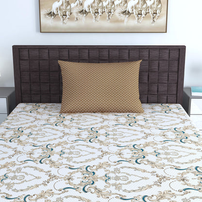 Kalamkari Retro Floral Print Single Bedsheet