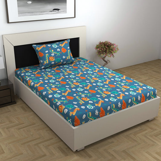 Dawn Deep Kids Pattern Single Bed Bedsheet