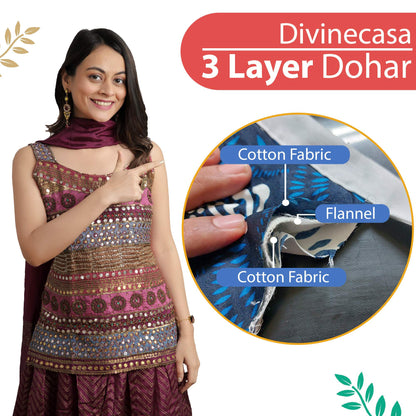 Bone White All Season AC Cotton Dohar for Single Bed