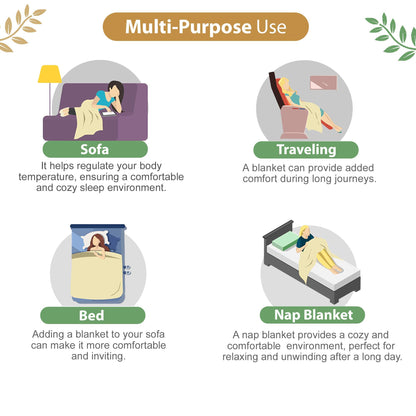 Hushed Green All Season AC Cotton Dohar for Single Bed