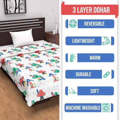 Bone White All Season AC Cotton Dohar for Single Bed