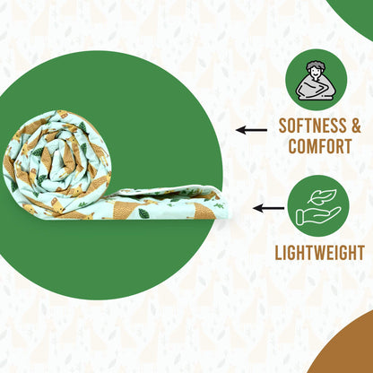 Misty Jade Abstract Single Bed Cotton Comforter – 120 GSM