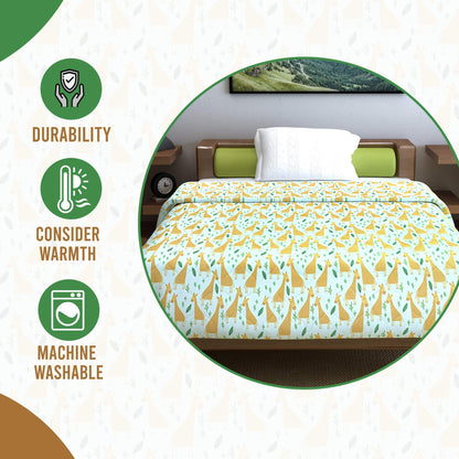 Misty Jade Abstract Single Bed Cotton Comforter – 120 GSM