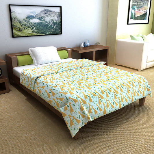 Misty Jade Abstract Single Bed Comforter – 120 GSM Cotton
