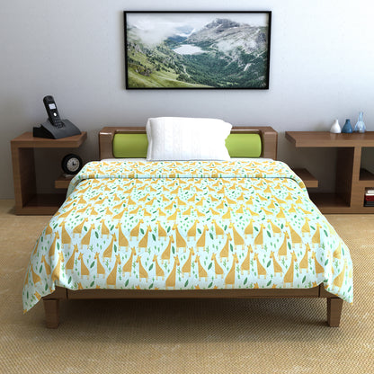 Misty Jade Abstract Single Bed Cotton Comforter – 120 GSM