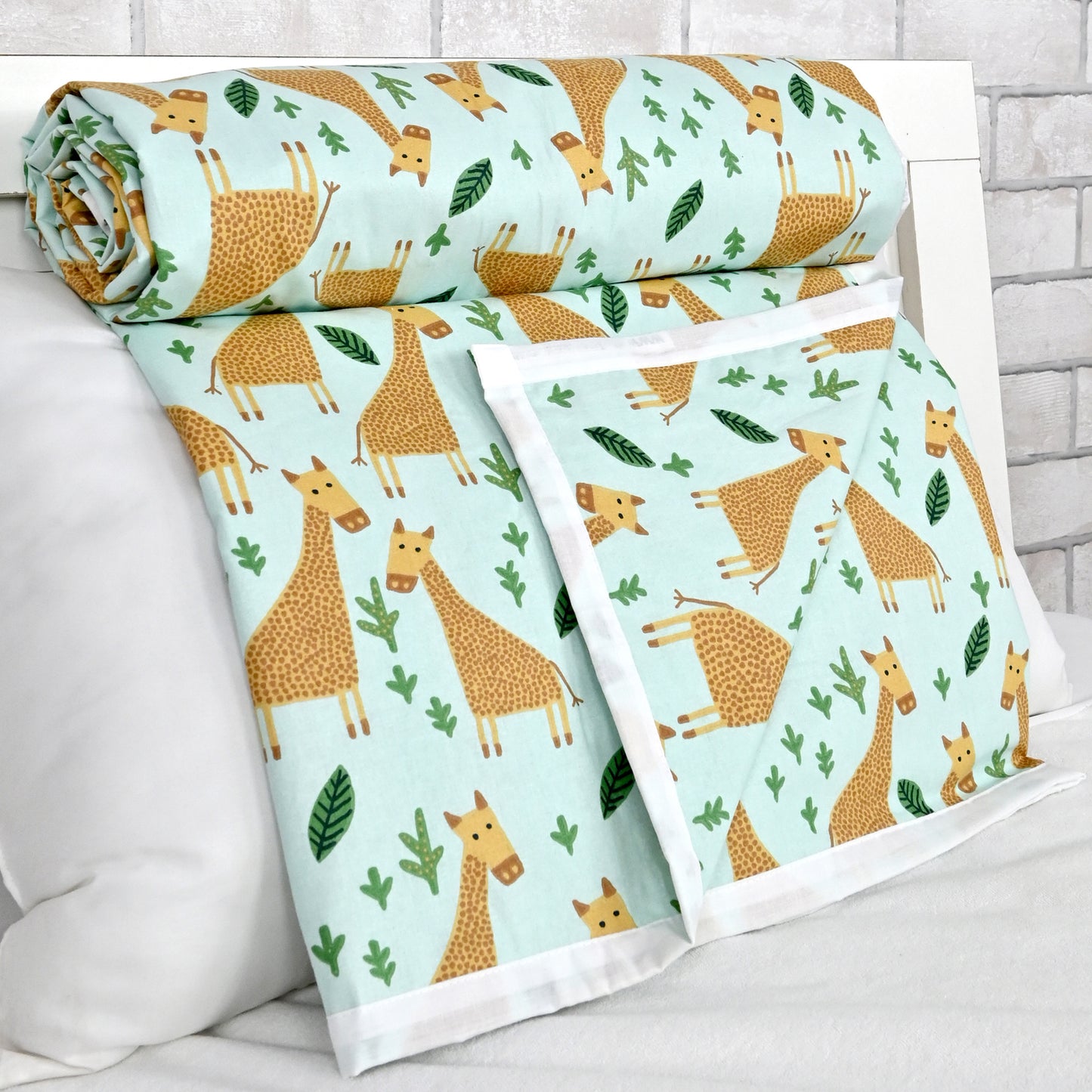 Hushed Green All Season AC Cotton Dohar for Single Bed