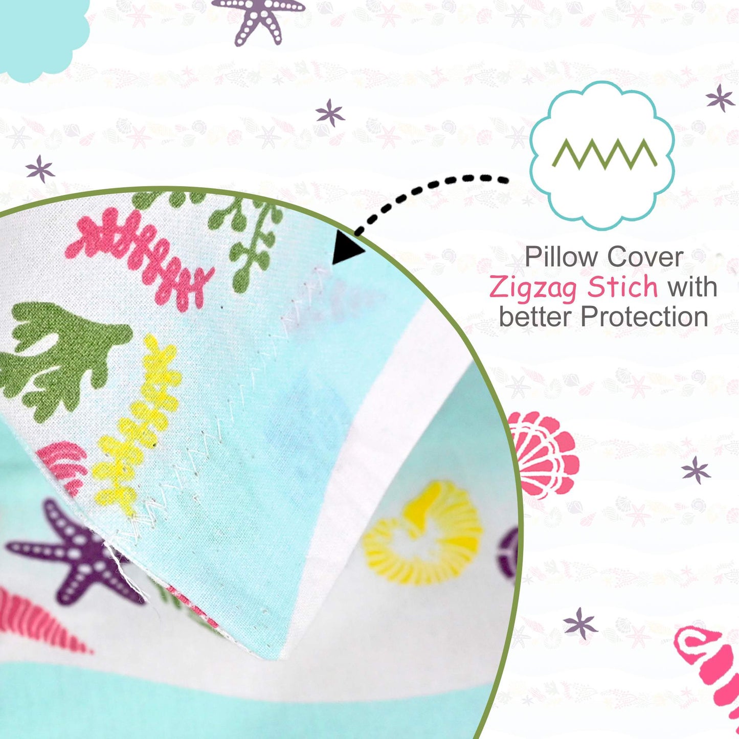 Mint Sky Kids Pattern Single Bedsheet