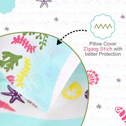 Mint Sky Kids Pattern Single Bedsheet