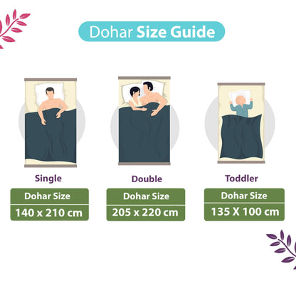 Mint Sky All Season Cotton AC Dohar for Single Bed