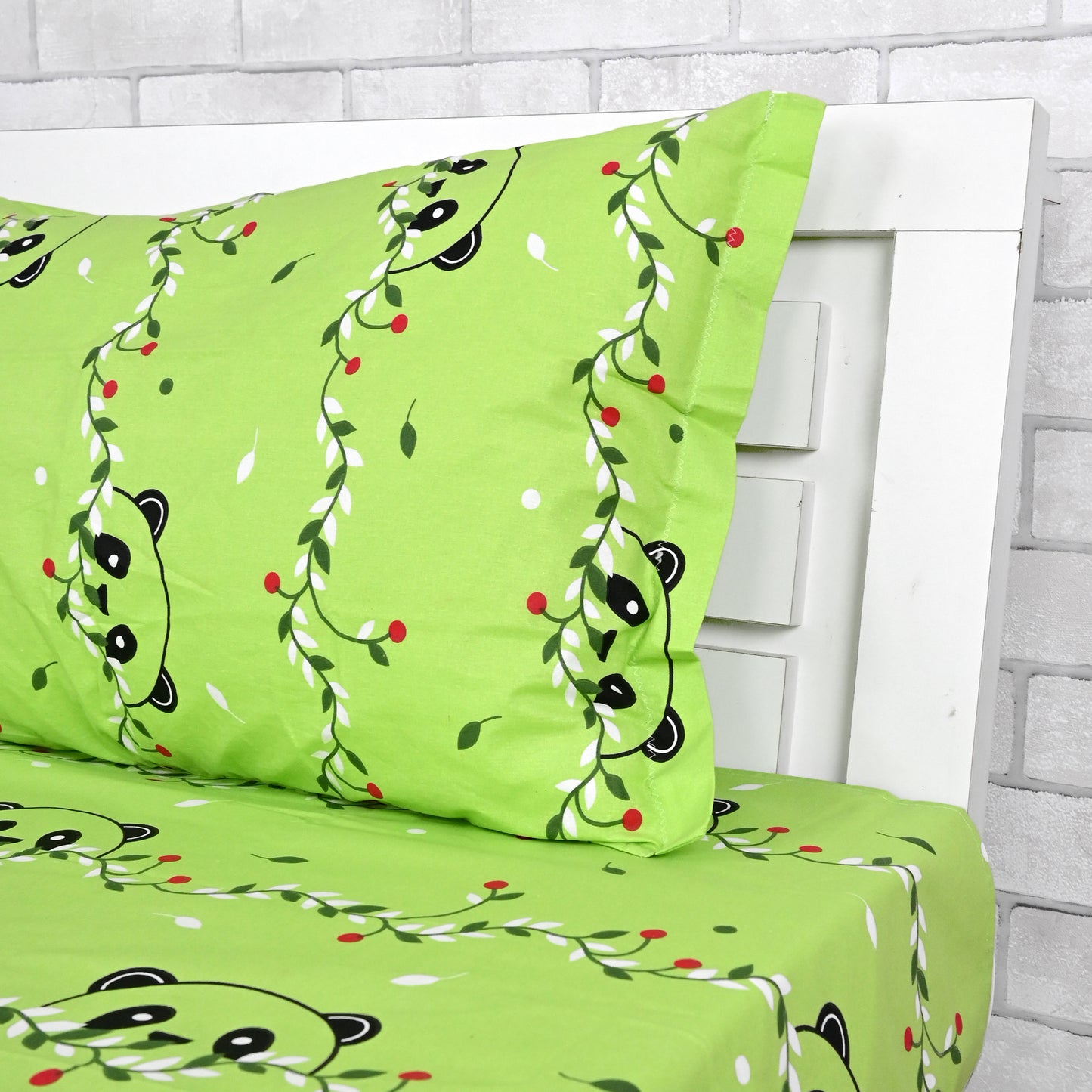 Banana Green Kids Pattern Bed sheet For Single Bed