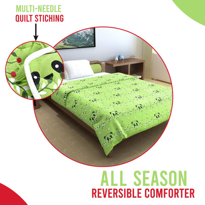 Ice Green Abstract Single Bed Cotton Comforter – 120 GSM