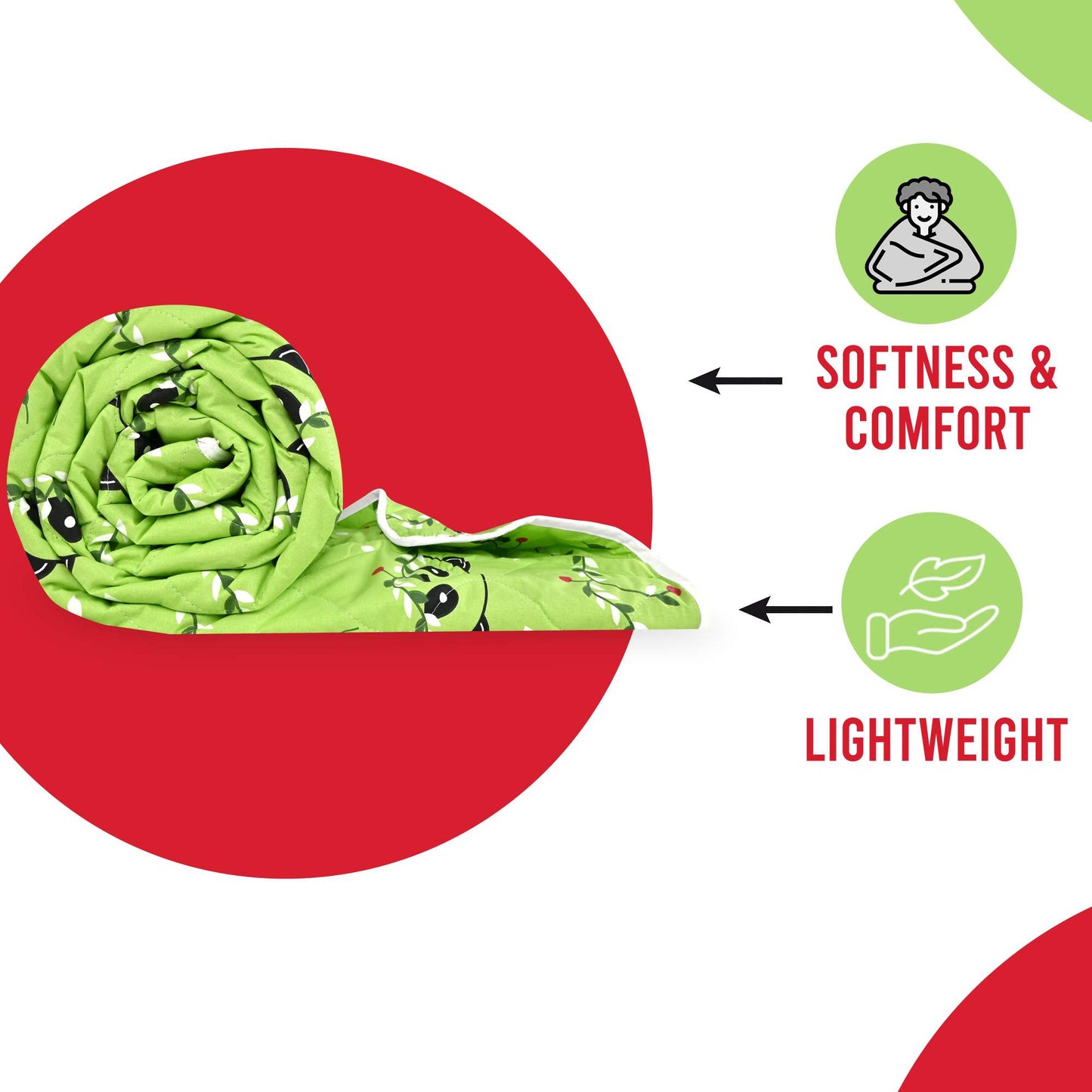 Ice Green Abstract Single Bed Cotton Comforter – 120 GSM