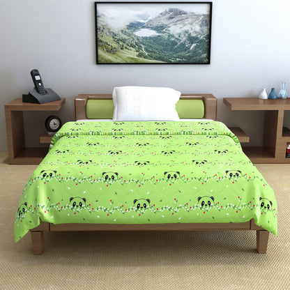 Ice Green Abstract Single Bed Cotton Comforter – 120 GSM