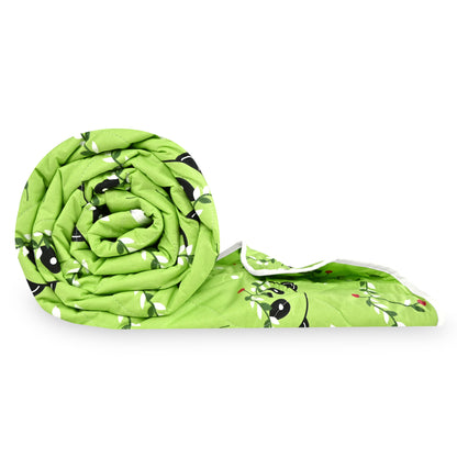 Ice Green Abstract Single Bed Cotton Comforter – 120 GSM