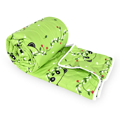 Ice Green Abstract Single Bed Cotton Comforter – 120 GSM