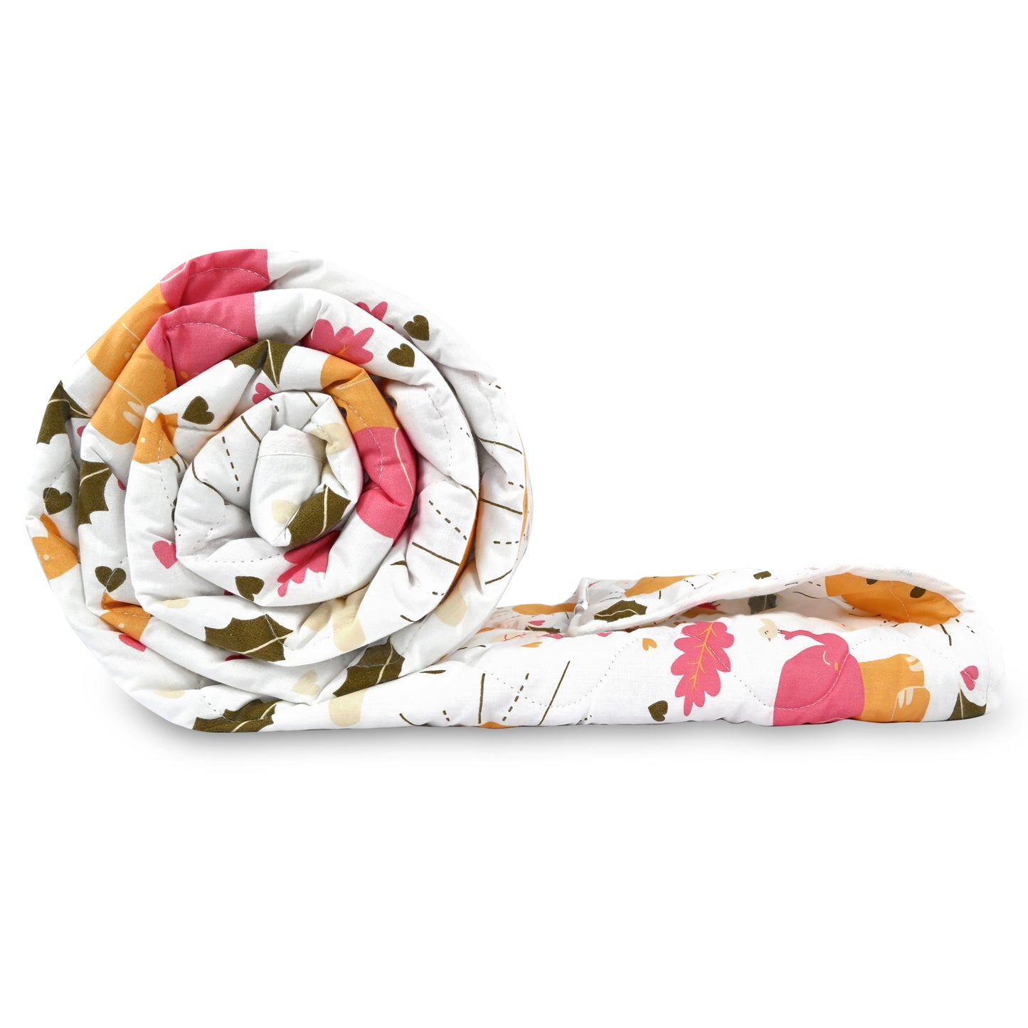 Marlin White Abstract Single Bed Cotton Comforter – 120 GSM