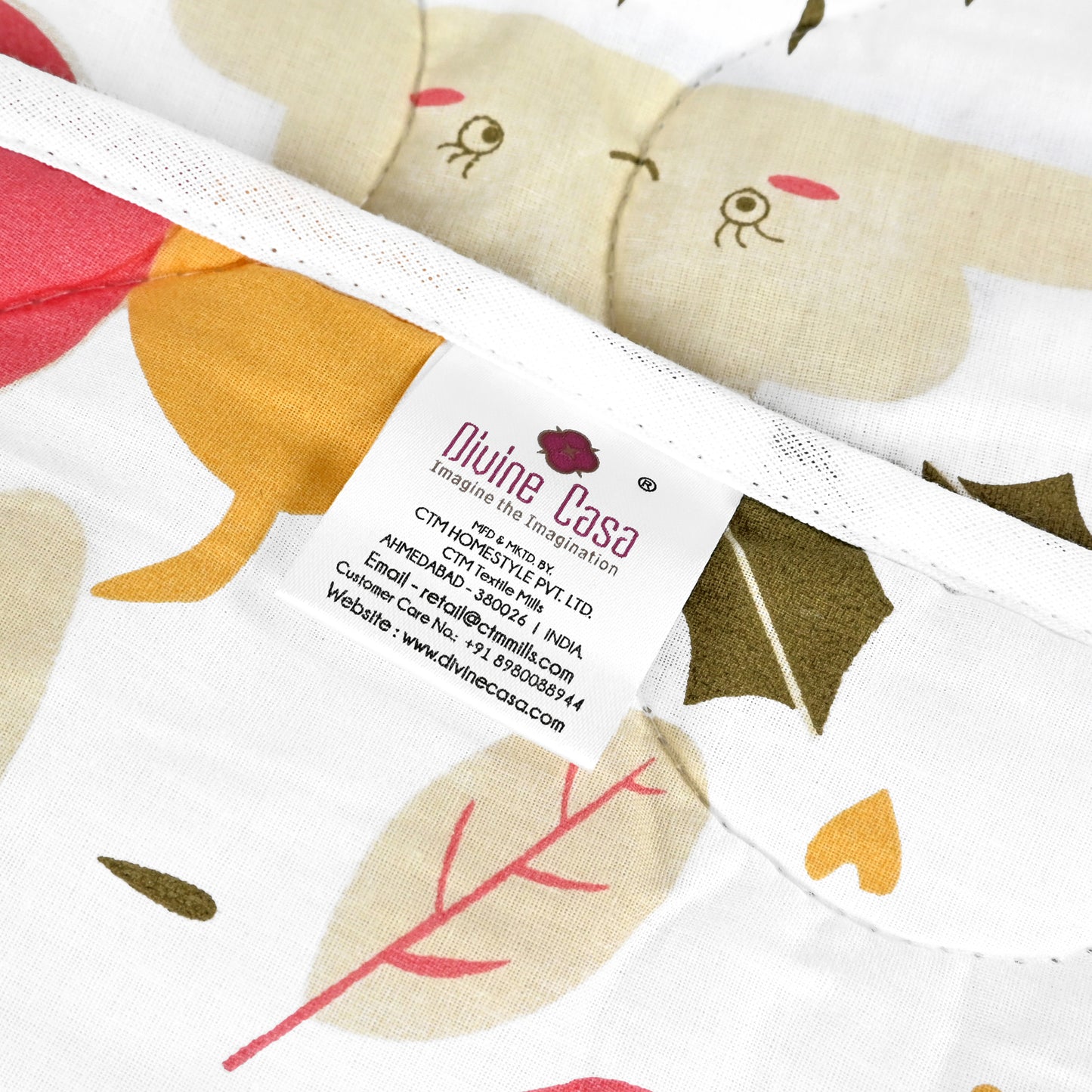 Marlin White Abstract Single Bed Cotton Comforter – 120 GSM