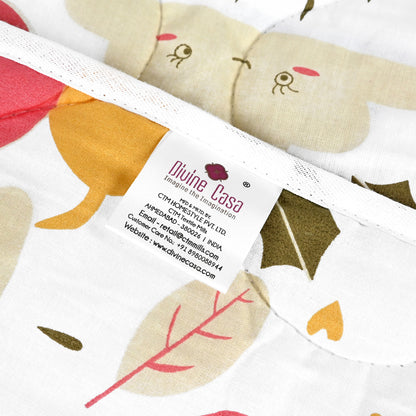 Marlin White Abstract Single Bed Cotton Comforter – 120 GSM