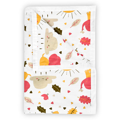 Cream White Kids Pattern All Season AC Cotton Dohar for Single Bed