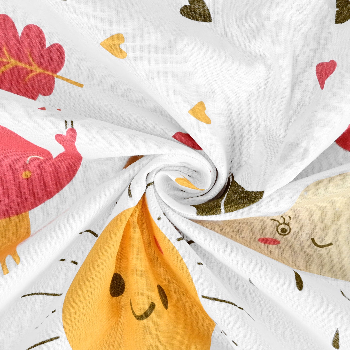 Cream White Kids Pattern All Season AC Cotton Dohar for Single Bed