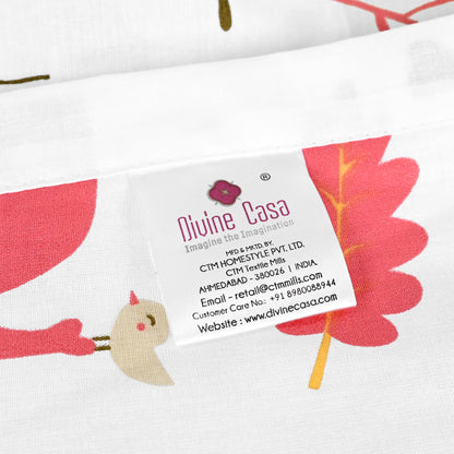 Cream White Kids Pattern All Season AC Cotton Dohar for Single Bed