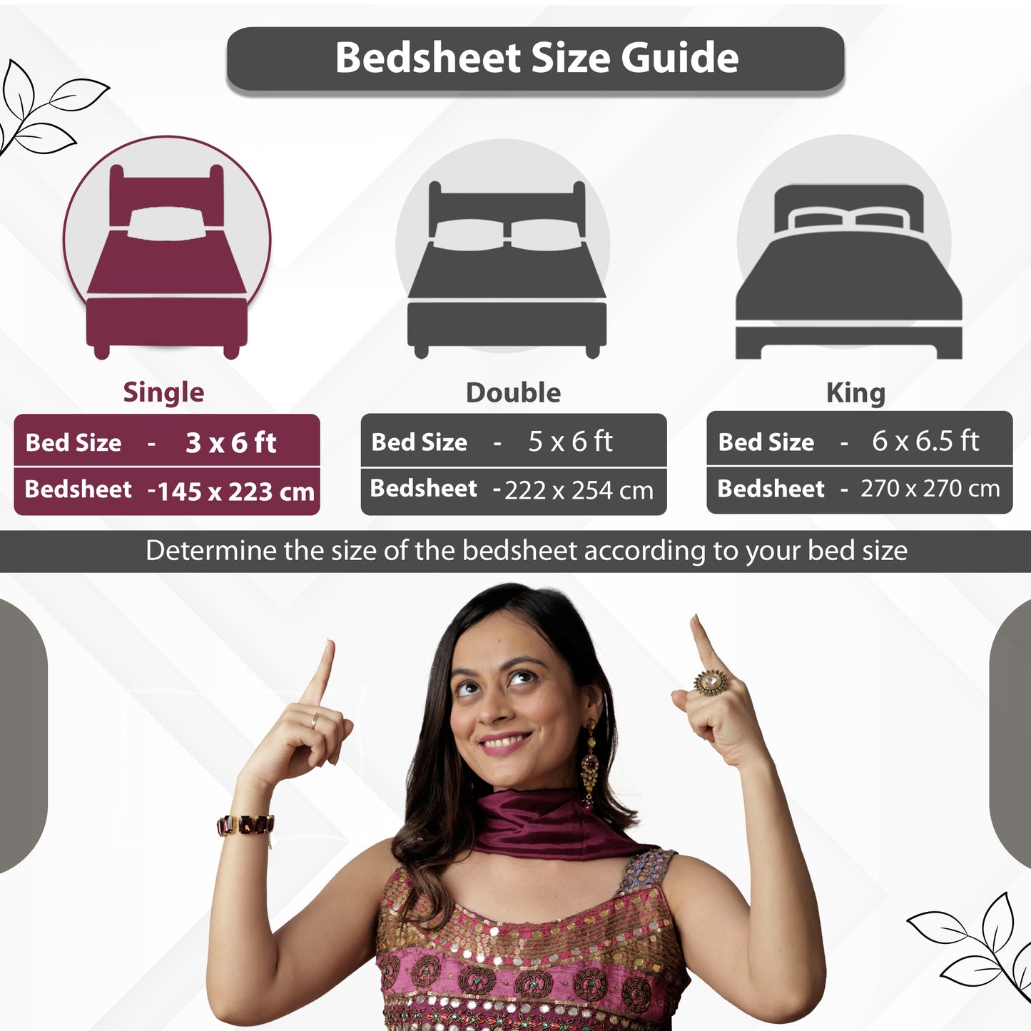 Leaflet King Size Bedsheet