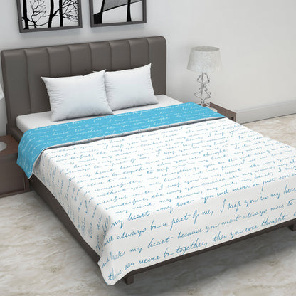 Abstract Print Light Blue Silky Touch Microfiber Double Bed Dohar