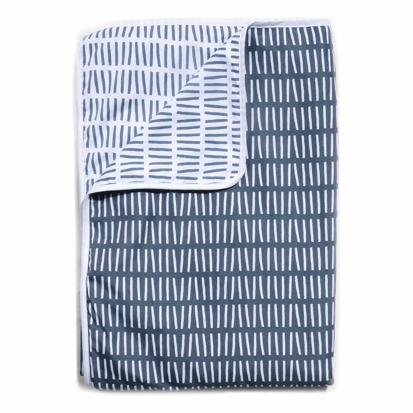 Deep Blue and White 120 GSM Microfiber Abstract Pattern Double Bed AC Blanket Dohar for All Season