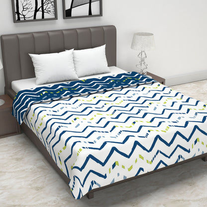 Dark Blue Abstract Print Soft Touch Microfiber Double Bed Dohar