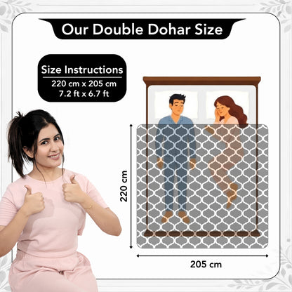 Black Abstract Print Super Soft Brushed Microfiber Double Bed AC Dohar