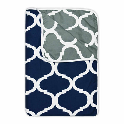 Dark Blue Abstract Print Super Soft Brushed Microfiber Double Bed AC Dohar