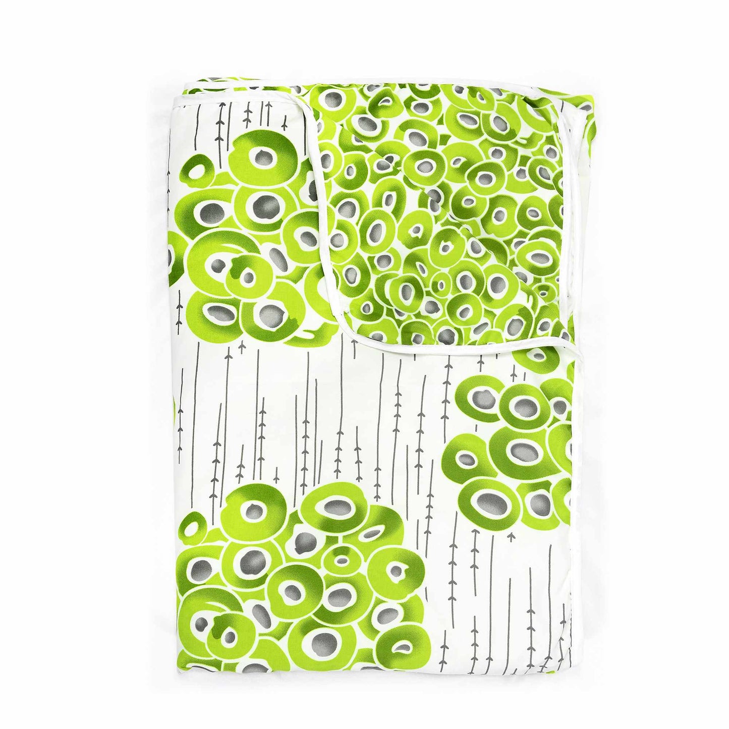 Green and White 120 GSM Microfiber Floral Pattern Double Bed AC Blanket Dohar for All Season