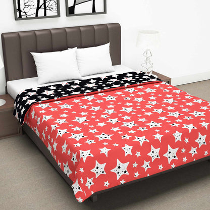 Abstract Print Black Warm and Lightweight Microfiber Double Bed Dohar