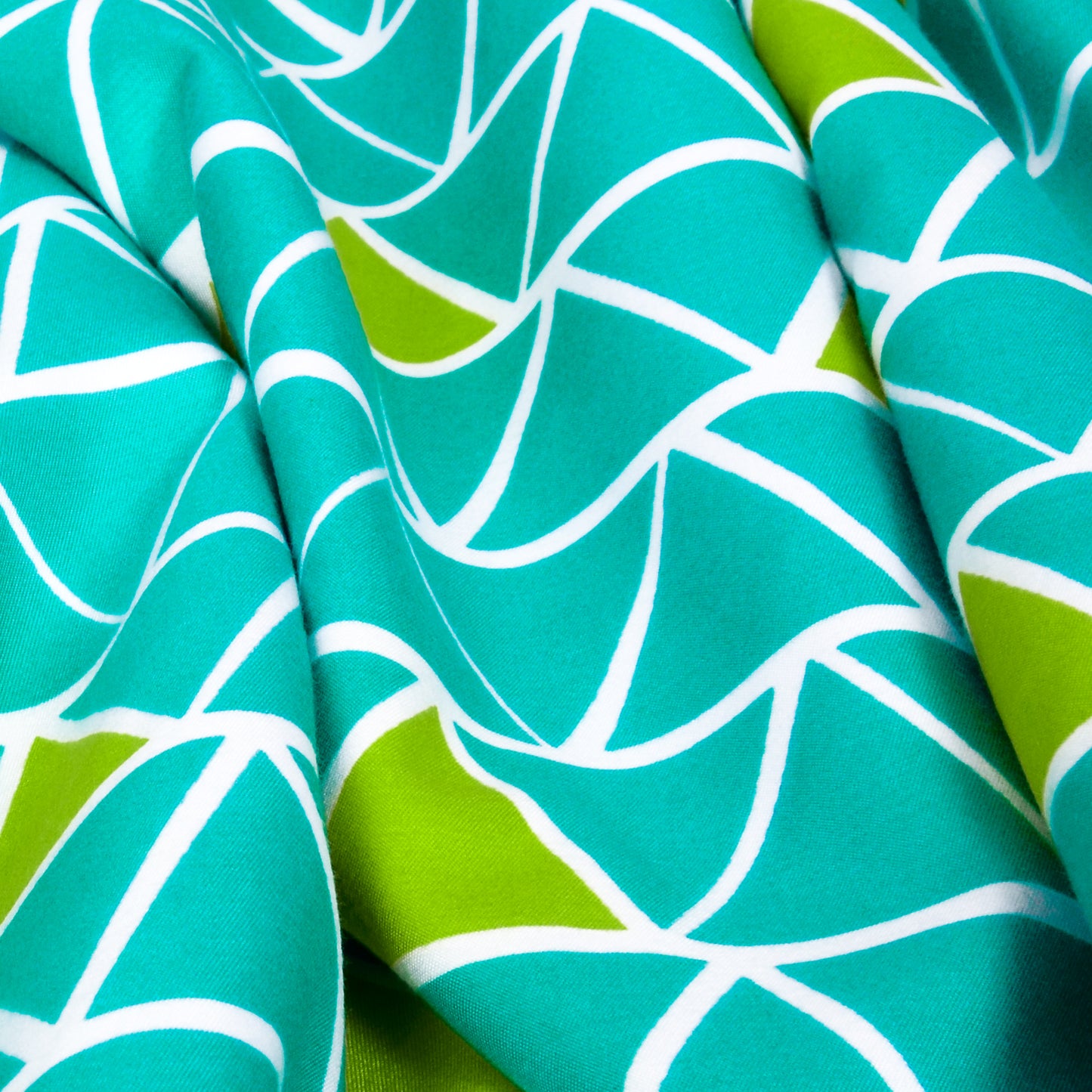 Teal & Yellow Geometric Double Bed Dohar - 120 GSM Microfiber