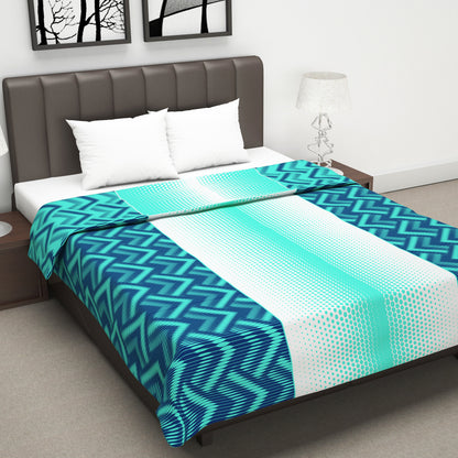 Blue Abstract Print Skin Friendly Microfiber Double Bed Dohar