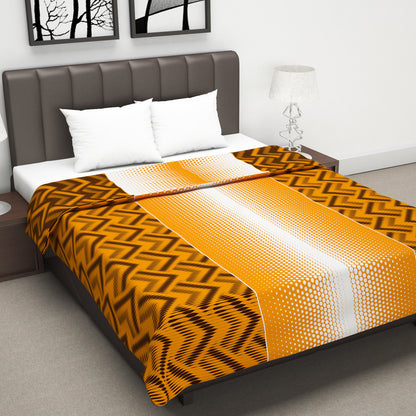 Mustard Abstract Print Skin Friendly Microfiber Double Bed Dohar