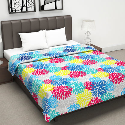 Blue Floral Fantasy All Season Microfiber Double Bed Dohar