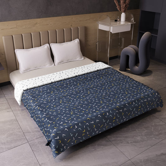 Element Print Dark Blue Elegant Look and Feel Microfiber Dohar For Double Bed