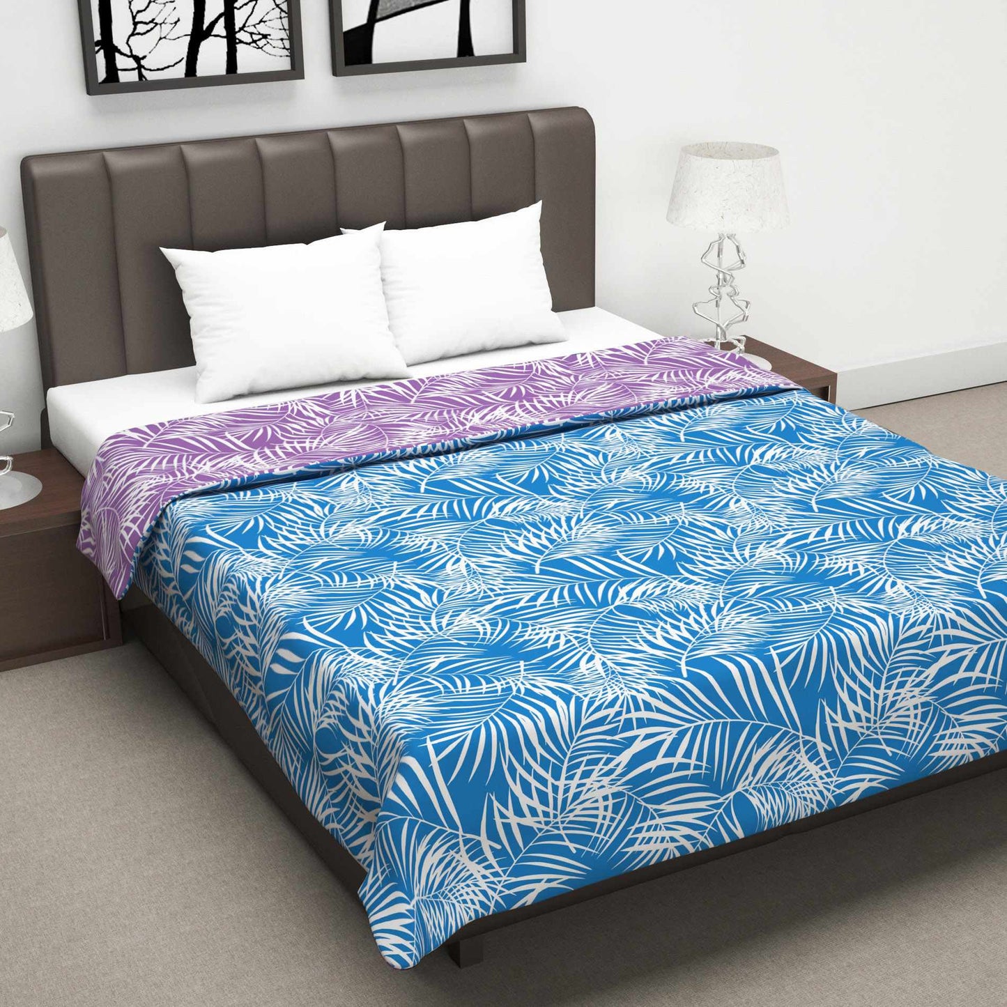 Blue Abstract Print Three Layer Cozy and Comfy Double Bed Dohar