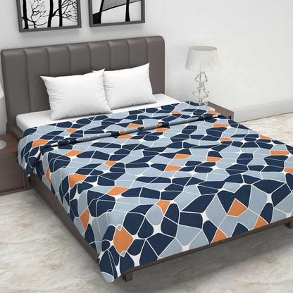 Abstract Print Grey Microfiber Super Comfortable Double Bed AC Dohar