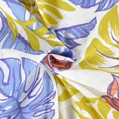 144 TC Lilac & Mustard Floral Cotton Double Bedsheet With 2 Pillowcovers