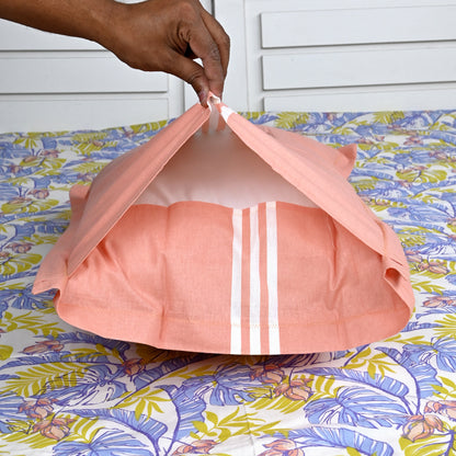 144 TC Lilac & Mustard Floral Cotton Double Bedsheet With 2 Pillowcovers